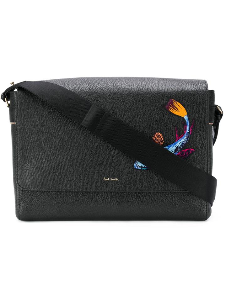 Paul Smith Embroidered Koi Carp Messenger Bag - Black