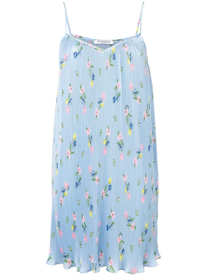 Vivetta Floral Print Pleated Dress - Blue