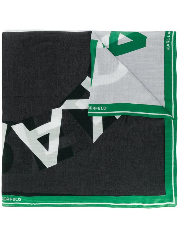 Karl Lagerfeld K/sporty Logo Scarf - Green