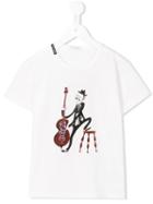 Dolce & Gabbana Kids Chello Player Print T-shirt, Boy's, Size: 12 Yrs, White