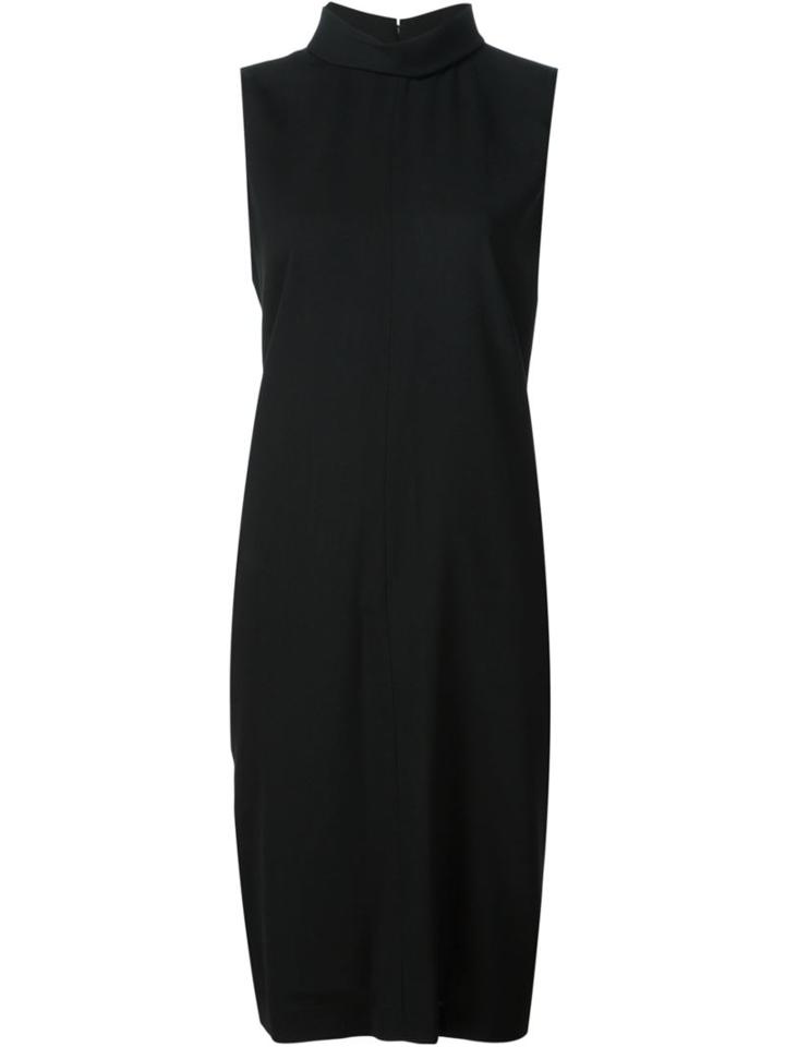 Maison Margiela High Neck Shift Dress, Women's, Size: 42, Black, Wool