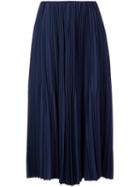 Astraet Long Pleated Skirt, Women's, Size: 1, Blue, Polyester/cupro
