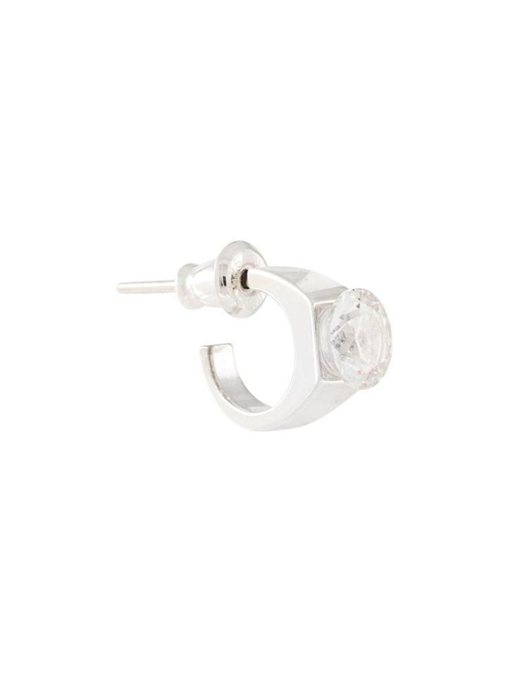 E.m. Crystal Embellished Earring - Silver