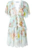 Blumarine Floral Print Layered Dress