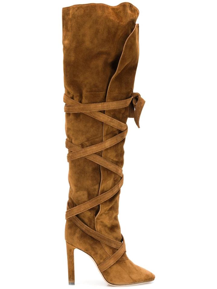 Saint Laurent Over The Knee Boots - Brown