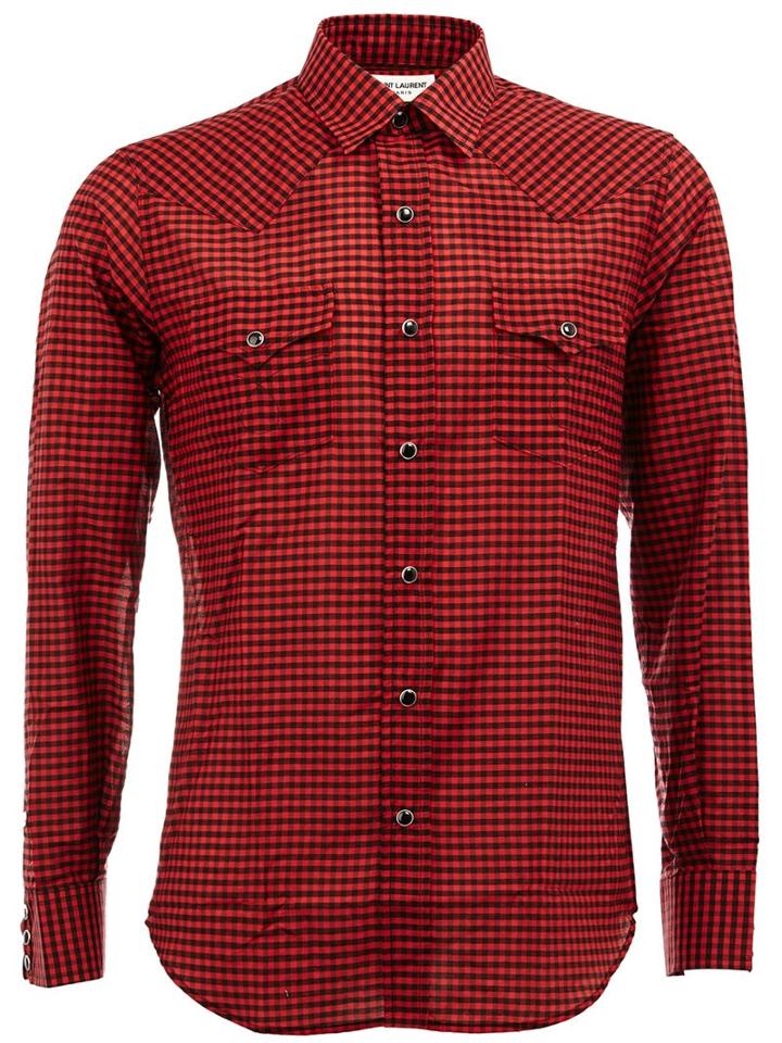 Saint Laurent Checked Pattern Shirt
