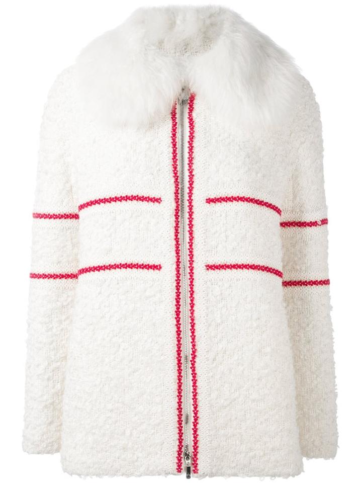 Moncler Gamme Rouge Textured Padded Goat Fur Collar Jacket