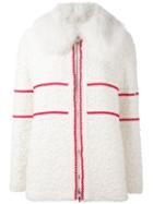 Moncler Gamme Rouge Textured Padded Goat Fur Collar Jacket