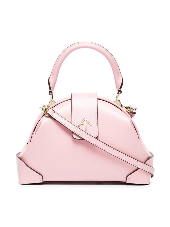 Manu Atelier Pink Demi Leather Cross Body Bag - Pink & Purple