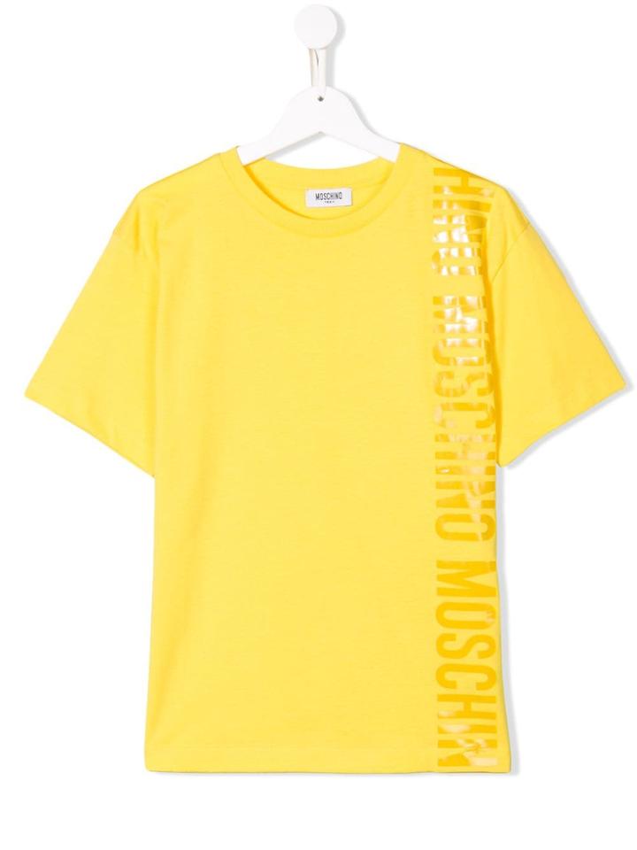 Moschino Kids Teen Logo Print T-shirt - Yellow