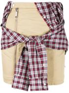 Dsquared2 - Tied Shirt Mini Skirt - Women - Cotton/polyester/spandex/elastane/viscose - 42, Nude/neutrals, Cotton/polyester/spandex/elastane/viscose