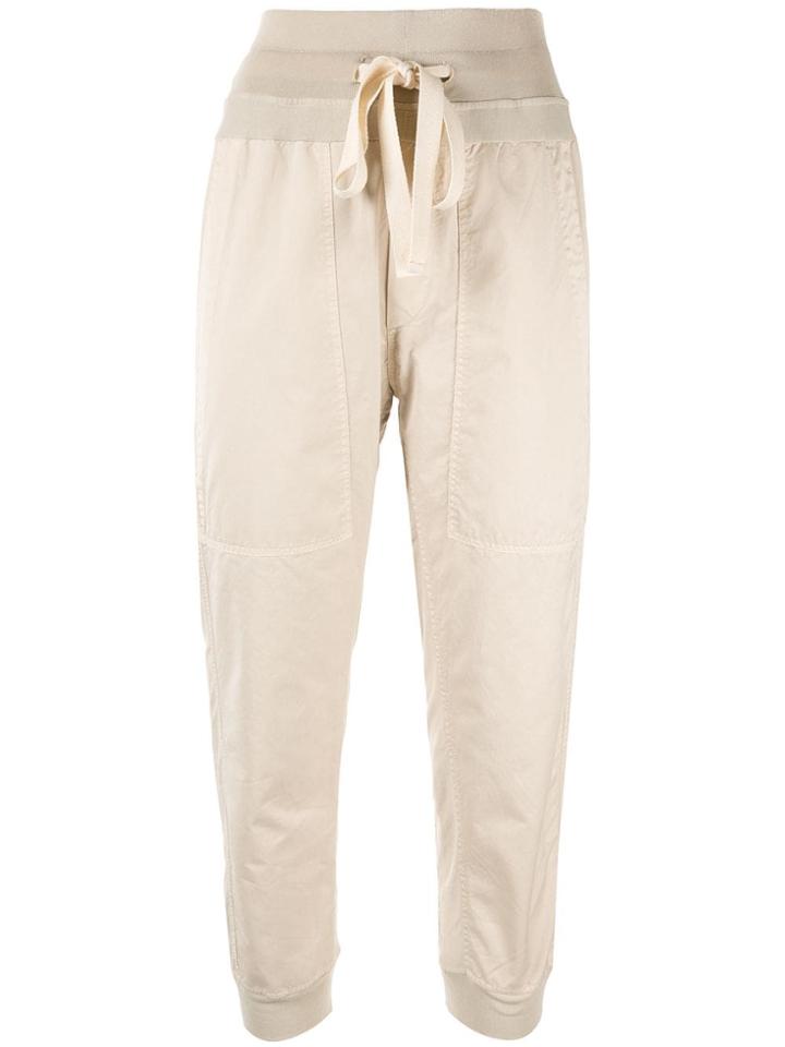 Bassike High-waist Drawstring Trousers - Brown
