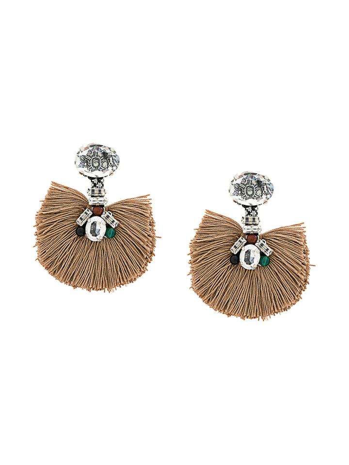 Radà Embellished Fringed Earrings - Metallic