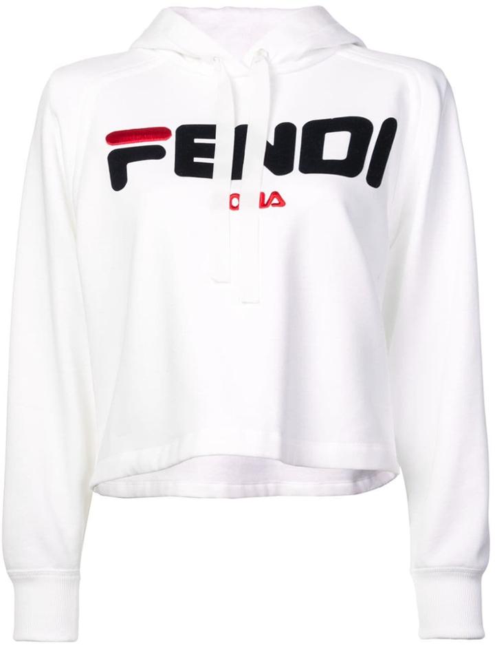 Fendi Cropped Hoodie - White
