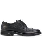 Versace Brogues With Greek Key Side Panels - Black