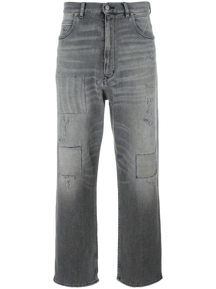 Golden Goose Deluxe Brand Distressed Boyfriend Jeans, Women's, Size: 30, Grey, Cotton/spandex/elastane