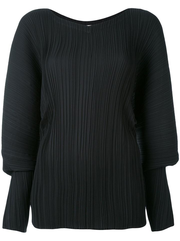 Jil Sander - Pleated Blouse - Women - Polyester - 38, Black, Polyester