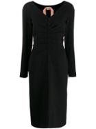 Nº21 Ruched Midi Dress - Black