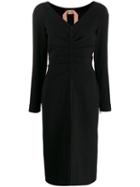 Nº21 Ruched Midi Dress - Black