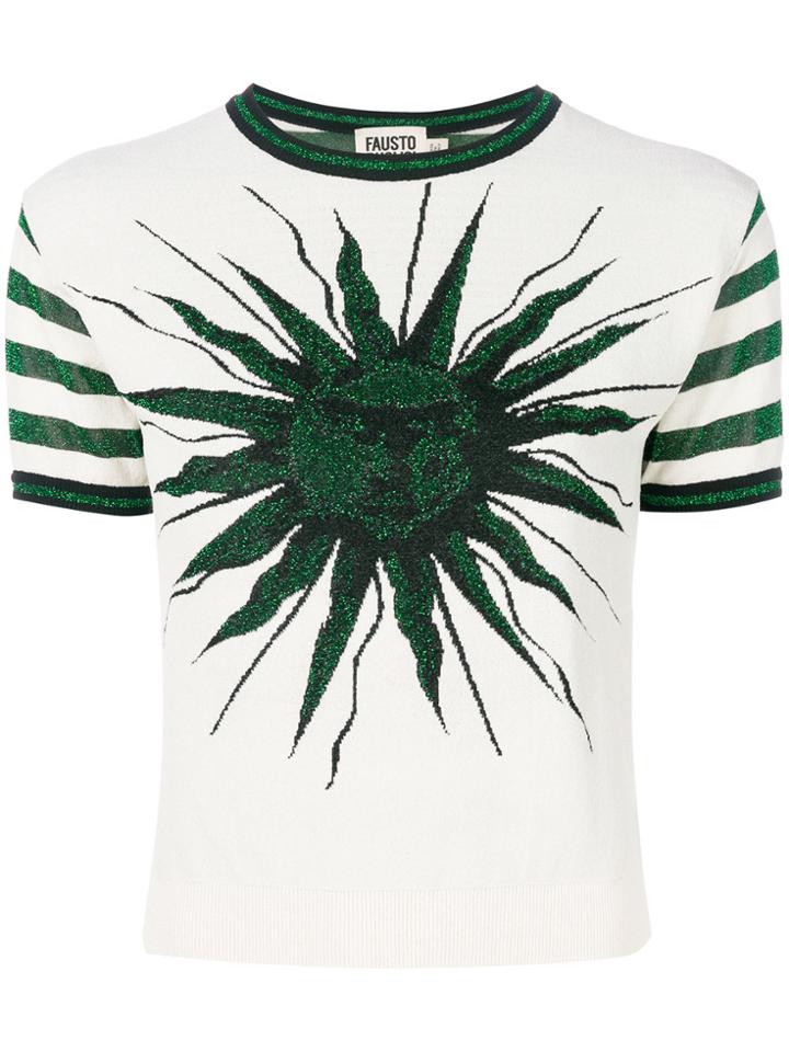 Fausto Puglisi Sun And Stripe Knitted Top - White
