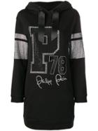 Philipp Plein P78 Hooded Sweatshirt Dress - Black