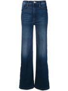 Mother Side Slit Flared Jeans - Blue