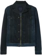 Lanvin Paneled Denim Jacket, Men's, Size: 54, Blue, Cotton