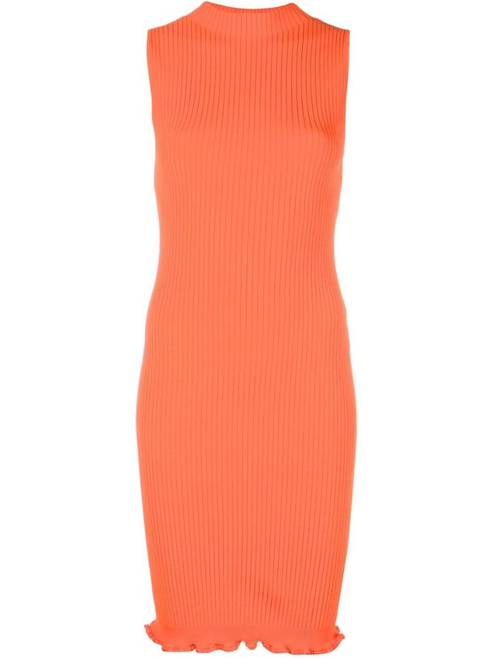 Sies Marjan Ribbed Midi Pencil Dress - Orange