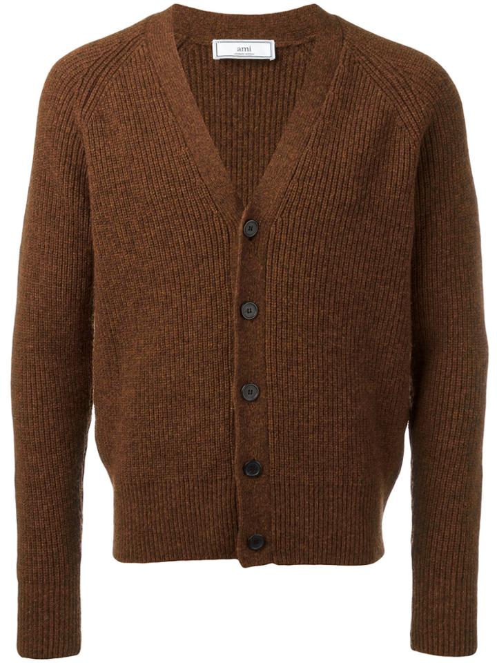 Ami Alexandre Mattiussi Fisherman Knit Cardigan - Brown