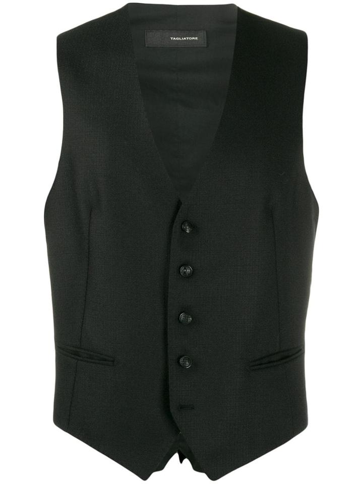Tagliatore Woven Waistcoat - Black