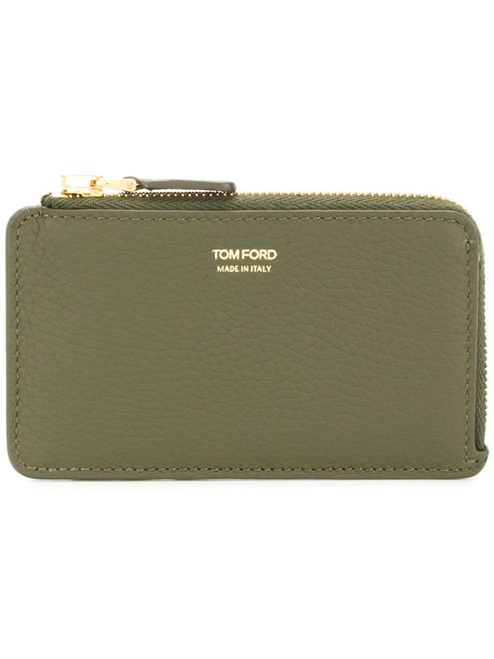Tom Ford Embossed Zip Around Wallet - Green