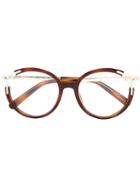 Chloé Round Frame Glasses, Brown, Acetate/metal (other)