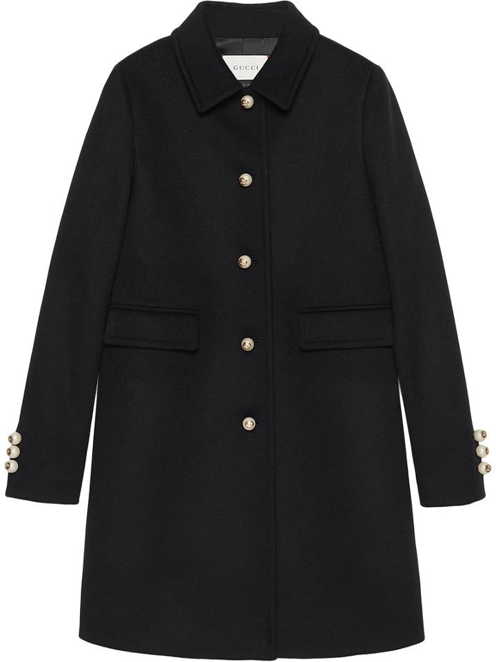 Gucci - Single-breasted Coat - Women - Silk/wool - 42, Women's, Black, Silk/wool
