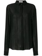 Saint Laurent Sheer Striped Shirt - Black
