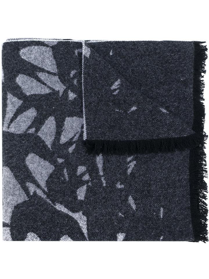 Mcq Alexander Mcqueen - Swallow Print Scarf - Men - Polyamide/wool - One Size, Grey, Polyamide/wool