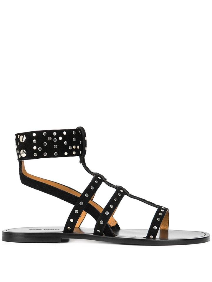 Isabel Marant Studded Slingback Gladiator Sandals - Black