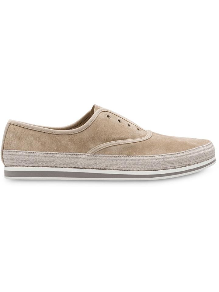 Prada Laceless Slip-on Sneakers - Neutrals