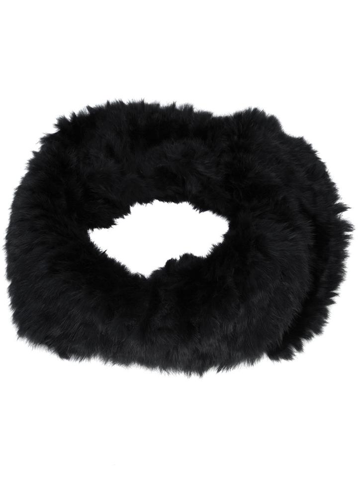 Dolce Cabo Fur Collar Scarf - Black