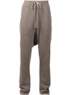 Rick Owens Drkshdw Drawstring Drop-crotch Sweatpants, Men's, Size: Large, Brown, Cotton