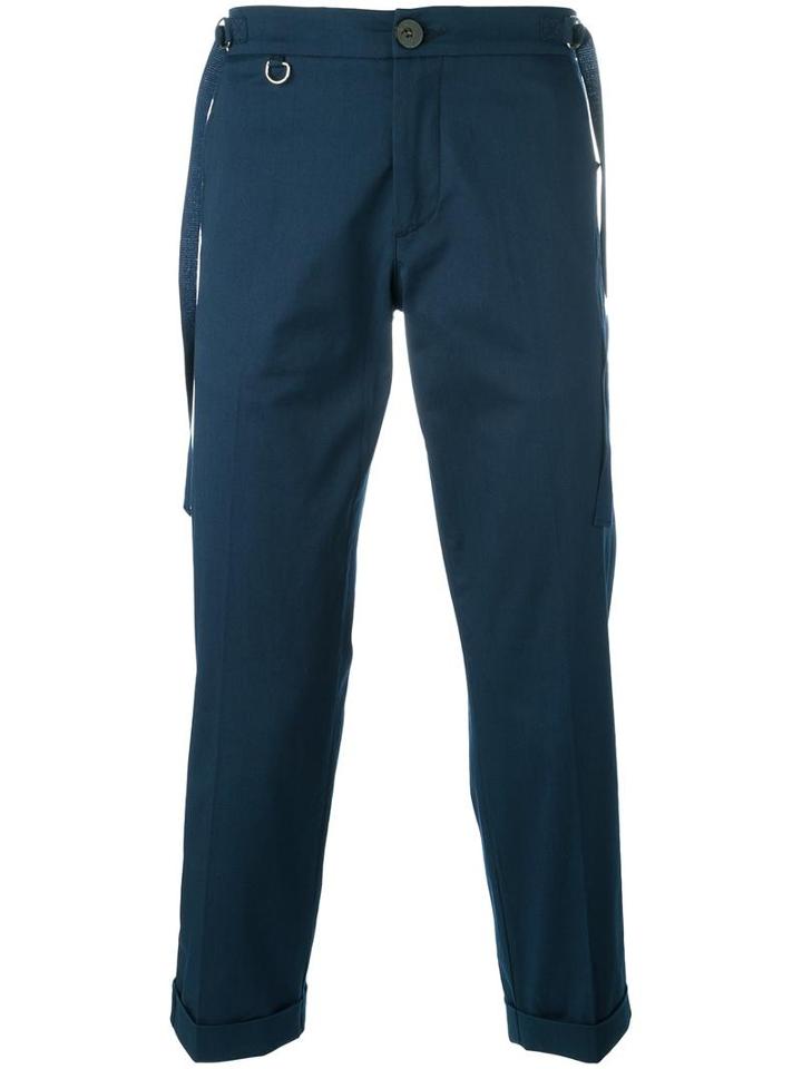 Christian Pellizzari Cropped Trousers, Men's, Size: 50, Blue, Cotton/spandex/elastane/viscose