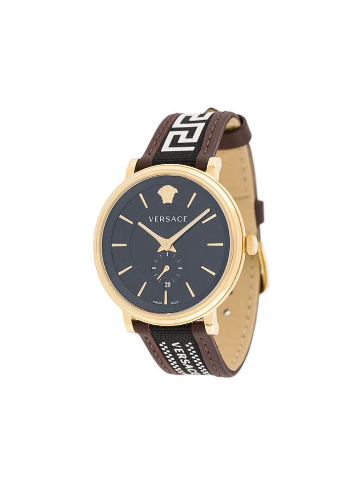 Versace V-circle Greca Watch - Brown