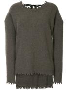 Uma Wang Raw Edge Ribbed Sweater - Grey