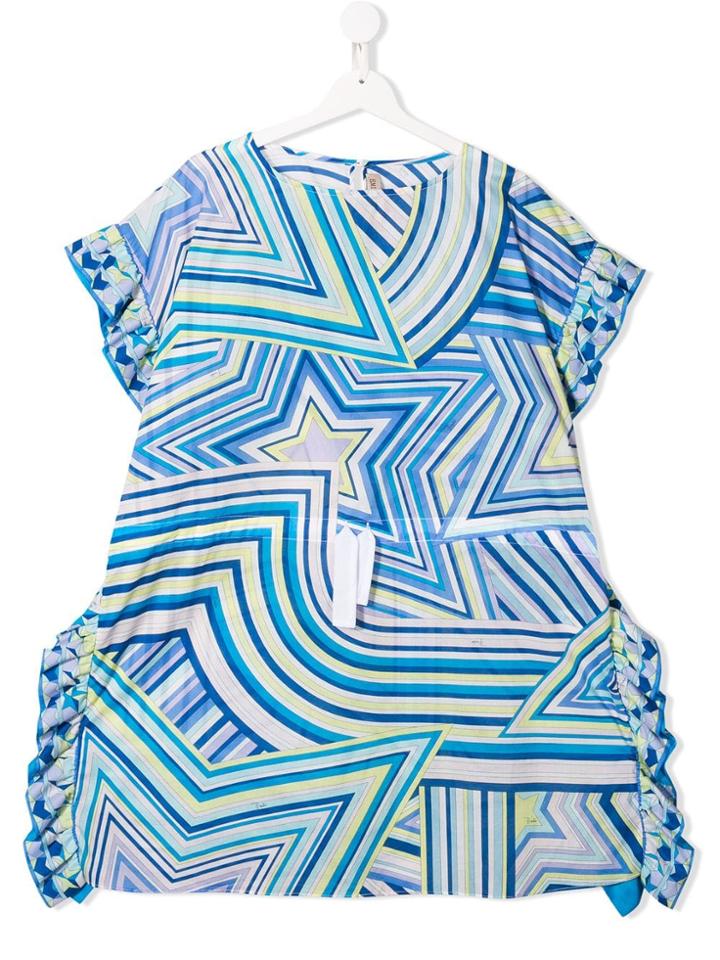 Emilio Pucci Junior All-over Print Dress - Blue