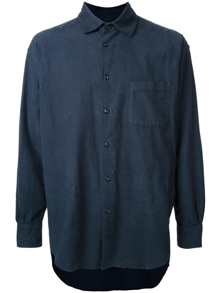 Gold Oversized Flannel Shirt, Men's, Size: Small, Blue, Cotton