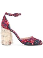 Leandra Medine Fringe D'orsay Pump - Red