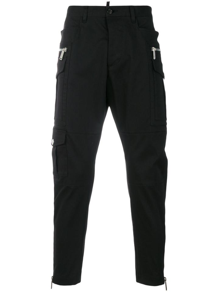 Dsquared2 Zip-detail Cropped Trousers - Black