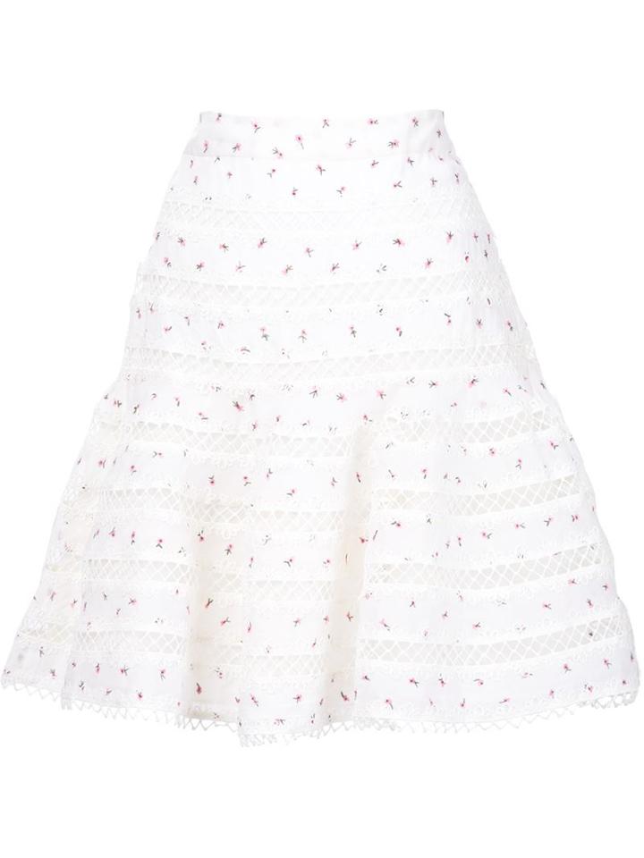Zimmermann Flared Embroidered Skirt