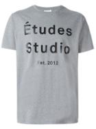 Études Studio Logo Print T-shirt, Men's, Size: L, Grey, Cotton