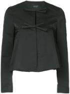 Giambattista Valli Satin Pleated Bow Jacket - Black