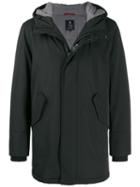 Fay Zip Hooded Coat - Black